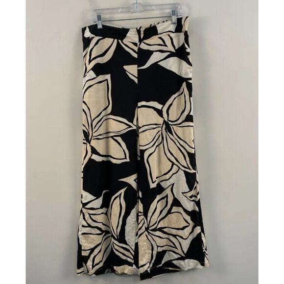 Rachel Zoe botanical black beige pant - Picture 1 of 3
